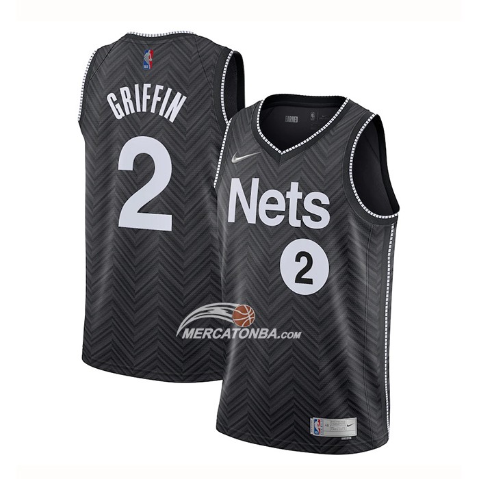 Maglia Brooklyn Nets Blake Griffin Black Earned 2020-21 Nero
